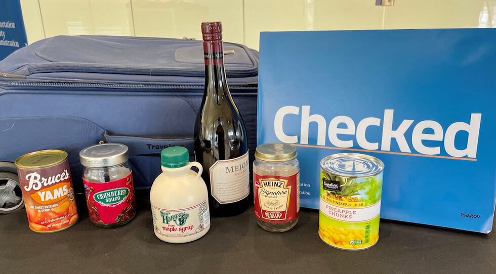 The TSA shares what foods need to be put in a checked bag.