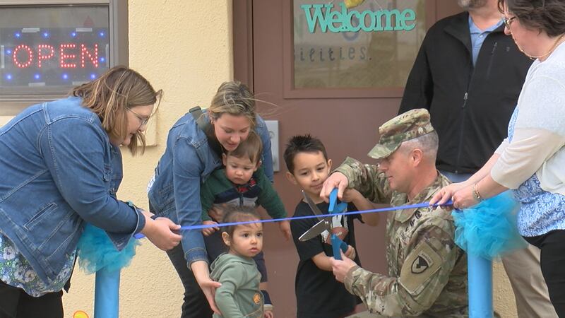 Ft Sill ribbon cutting for new play group building