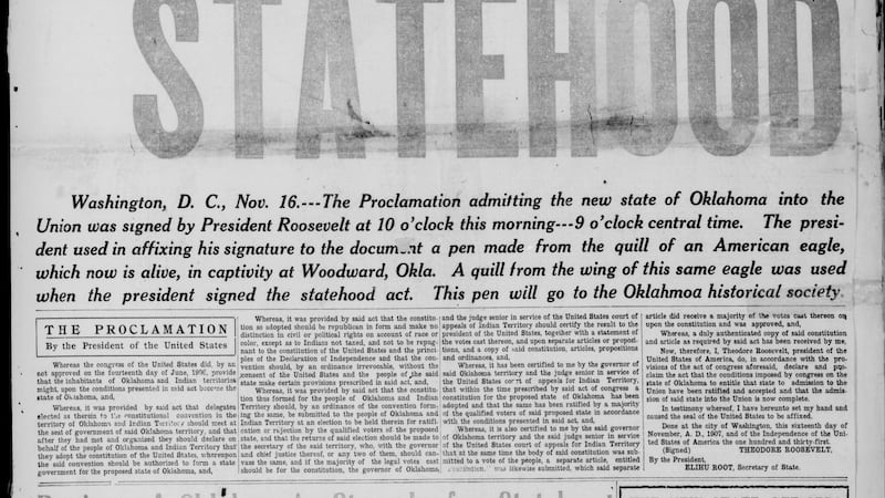 Oklahoma had it’s 115th birthday.
115 years ago it was the 46th state to join the United States.