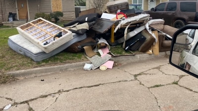 A photo from the City's Facebook page shows bulk waste in violation of guidelines.