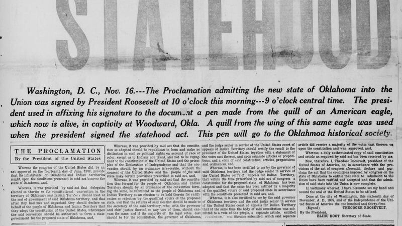This day in history: Oklahoma becomes state and Oklahoma Territorial Museum opens (courtesy of...